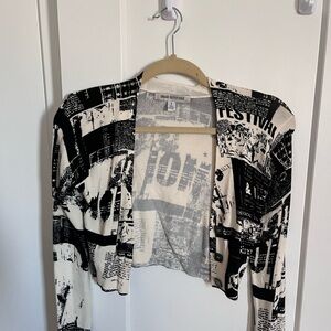 Urban Outfitters Black and White Graphic Cardigan